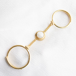 【安心のフリーサイズ】チャーム付きゴールド2連リング - サブ3