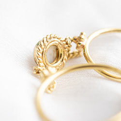 【安心のフリーサイズ】チャーム付きゴールド2連リング - サブ5