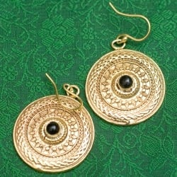 マンダラのゴールデンピアス(パワーストーン付き) - サブ5