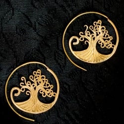 生命の木 Tree Of Lifeの艶めきゴールドピアス - サブ2