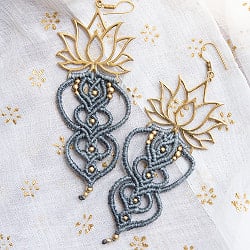 ロータスとマクラメのピアス - サブ2