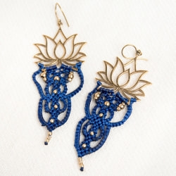 ロータスとマクラメのピアス - サブ3