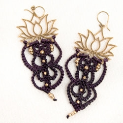 ロータスとマクラメのピアス - サブ4