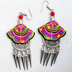 シルバーロッドと刺繍細工のピアス - サブ2