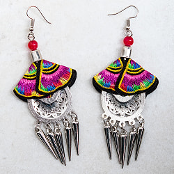 シルバーロッドと刺繍細工のピアス - サブ3