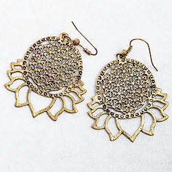 フラワー オブライフとロータスのピアス - サブ3