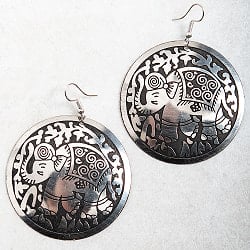 シルバー メタル プレートのピアス Mサイズ - サブ2