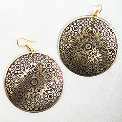 ゴールド メタル プレートのピアス Lサイズ - サブ2