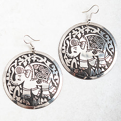 シルバー メタル プレートのピアス Lサイズ - サブ2