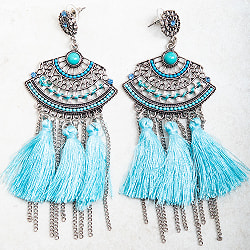 タッセルとチェーンのセクターフォルムピアス - サブ2