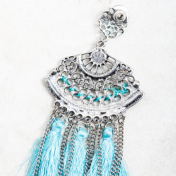 タッセルとチェーンのセクターフォルムピアス - サブ3