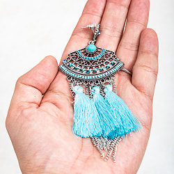 タッセルとチェーンのセクターフォルムピアス - サブ5