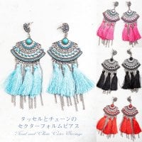 タッセルとチェーンのセクターフォルムピアス(ID-PIAS-1247)