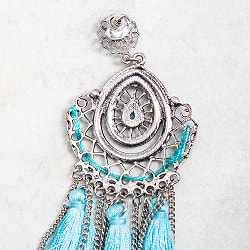 タッセルとチェーンのドロップフォルムピアス - サブ3