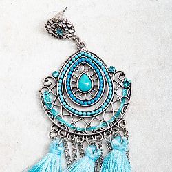 タッセルとチェーンのドロップフォルムピアス - サブ4