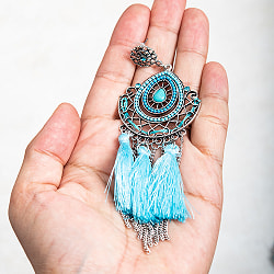 タッセルとチェーンのドロップフォルムピアス - サブ5