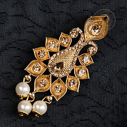 ゴールドメタルとグラス ストーンのピアス 6.8cm×3cm - サブ2