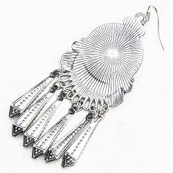 花模様刺繍細工のシルバーピアス - サブ4