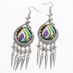 花模様刺繍細工のシルバーピアス - サブ2