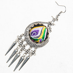 花模様刺繍細工のシルバーピアス - サブ3