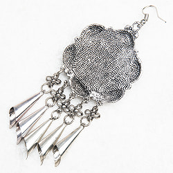 花模様刺繍細工のシルバーピアス - サブ4