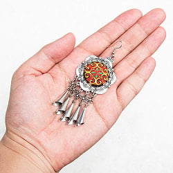 花模様刺繍細工のシルバーピアス - サブ5