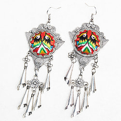 花模様刺繍細工のシルバーピアス - サブ2