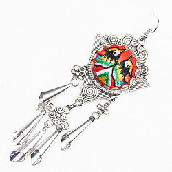 花模様刺繍細工のシルバーピアス - サブ3