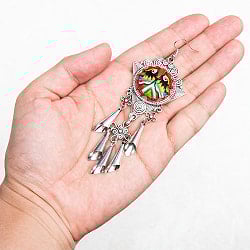 花模様刺繍細工のシルバーピアス - サブ5