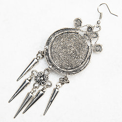 花模様刺繍細工のシルバーピアス - サブ4