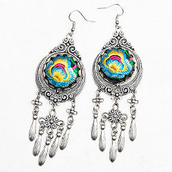 花模様刺繍細工のシルバーピアス - サブ2