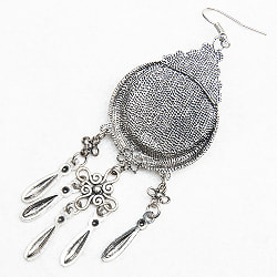 花模様刺繍細工のシルバーピアス - サブ4