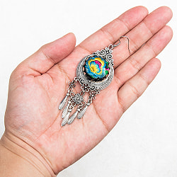 花模様刺繍細工のシルバーピアス - サブ5