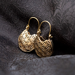 インドの伝統　ぷっくりピアス　フラワーオブライフ - サブ2