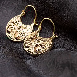 インドの伝統　ぷっくりピアス　生命の樹 - サブ2