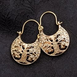 インドの伝統　ぷっくりピアス　生命の樹