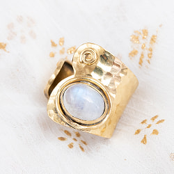 インドの伝統うずまき模様の天然石リング - サブ2