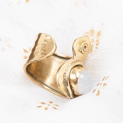 インドの伝統うずまき模様の天然石リング - サブ3