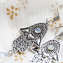 ハムサのシルバーカラーピアス（パワーストーン付） - サブ2