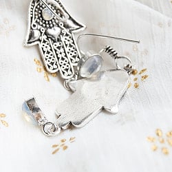 ハムサのシルバーカラーピアス（パワーストーン付） - サブ5