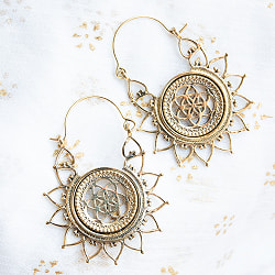 インドのゴールデン　フラワーオブライフのピアス - サブ2