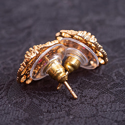 インドの伝統模様　指先サイズのゴールドピアス 曼荼羅 - サブ5