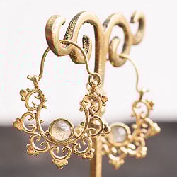 インドの伝統 天然石 曼荼羅ピアス - サブ2