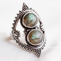 インドのトライバル天然石リング　シルバー - サブ2