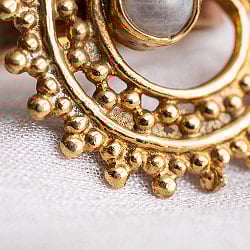 インドの伝統　曼荼羅な三日月　天然石リング - サブ3