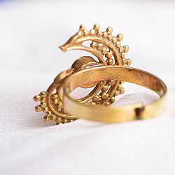 インドの伝統　曼荼羅な三日月　天然石リング - サブ4