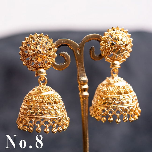 インドの伝統　大ぶりゴールドメタルピアス 15 - No.7