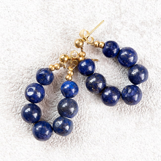 インドの伝統 天然石のボールピアスの選択用写真