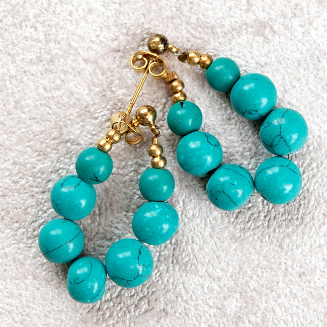 インドの伝統 天然石のボールピアスの選択用写真