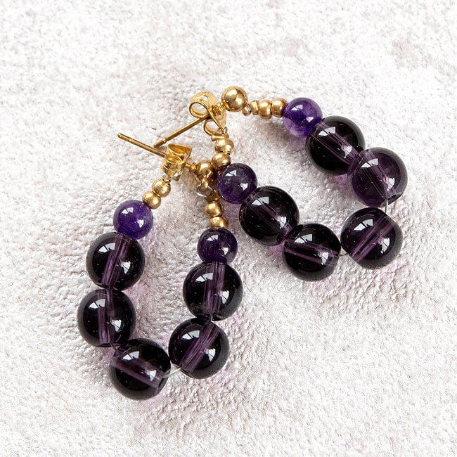 インドの伝統 天然石のボールピアスの選択用写真